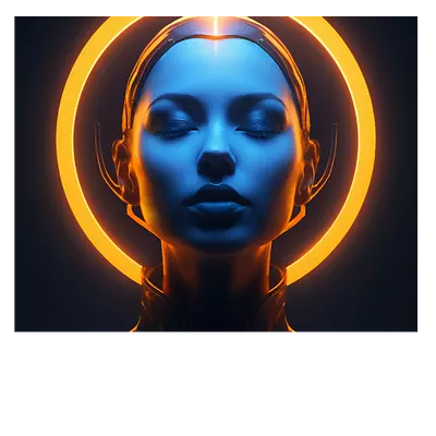 Картина на холсте девушка с нимбом, 50х40 см.