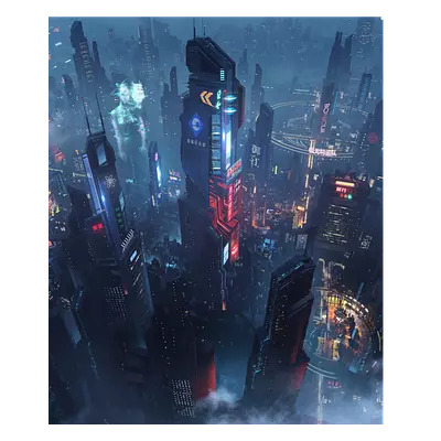 Фото на холсте футуристичный город, размера 50x60