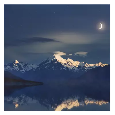 Фото на холсте горы под светом луны, размера 40x40