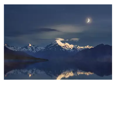Фото на холсте горы под светом луны, размера 70x50