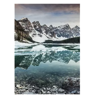 Фото на холсте зимнее озеро, размера 30x40