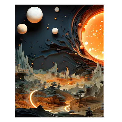 Фото на холсте фантастический город, размера 40x50