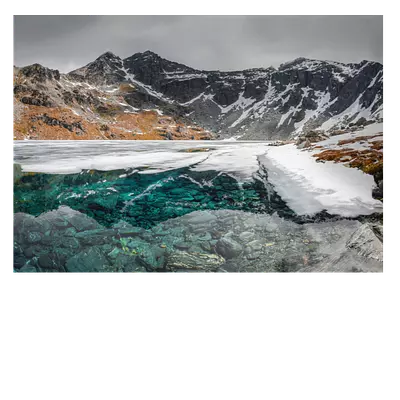 Фото на холсте замерзшее горное озеро, размера 70x50