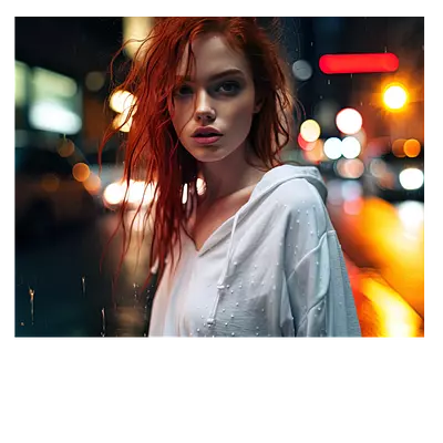 Фото на холсте девушка в ночном городе, 50х40 см, длина до 220 см.