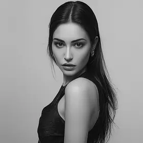 Glamorous black & white portrai