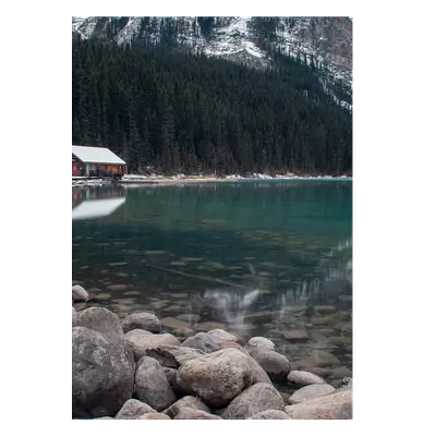 Фото на холсте домик у озера, размера 50x70