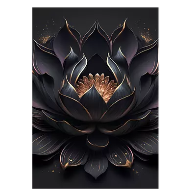 Фото на холсте чёрный цветок, размера 50x70