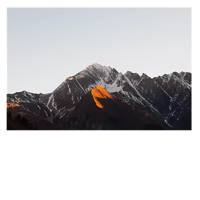 Фото горы под закатным солнцем на композитной панели 120x80