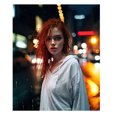 Фото на холсте девушка в ночном городе, размера 50x60