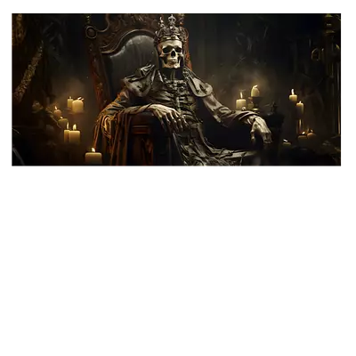 Фото на холсте скелет на троне, размера 60x30