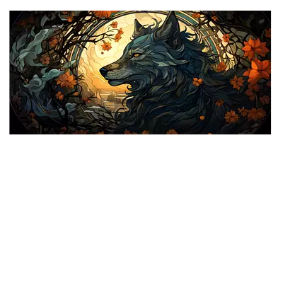 Фото на холсте фантастический волк, размера 80x40