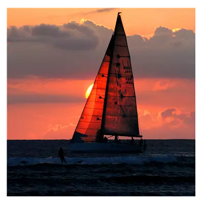 Фото на холсте яхта, размера 100x100