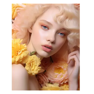 Фото на холсте девушка в цветах, размера 40x50