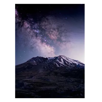 Фото на холсте горы на фоне звёзд, размера 60x80