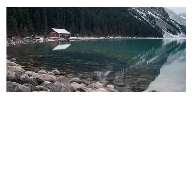 Фото на холсте домик у озера, размера 80x40