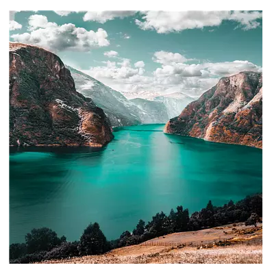 Фото на холсте зеленоватое озеро, размера 80x80