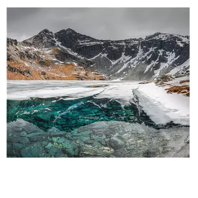 Фото на холсте замерзшее горное озеро, размера 60x50