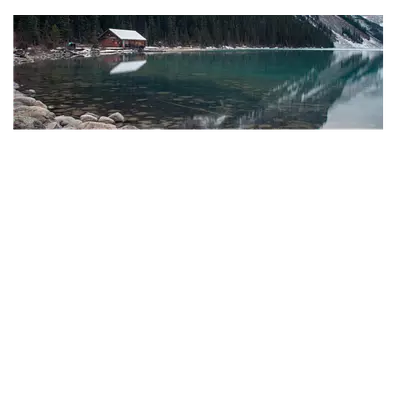 Фото на холсте домик у озера, размера 120x40