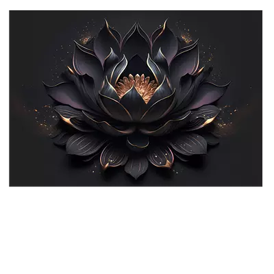 Фото на холсте чёрный цветок, размера 70x50