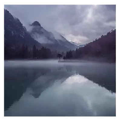 Фото на холсте вечернее озеро, размера 80x80