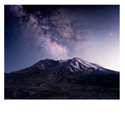 Фото на холсте горы на фоне звёзд, размера 60x50