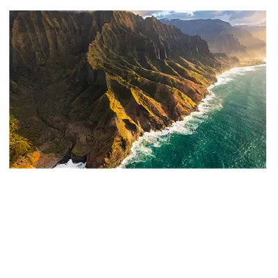 Фото на холсте берег зелёного острова, размер 30 x 20 см.