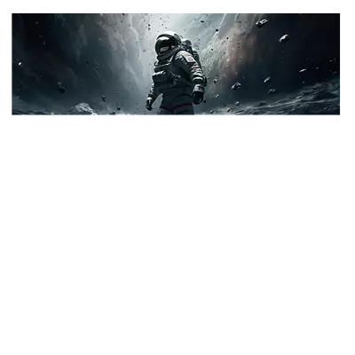 Фото на холсте космонавт в каменном дожде, размера 120x40