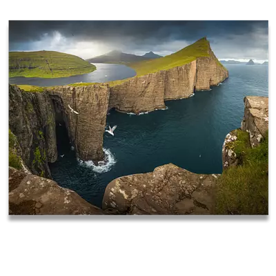 Фото на холсте фьорд, размера 80x60