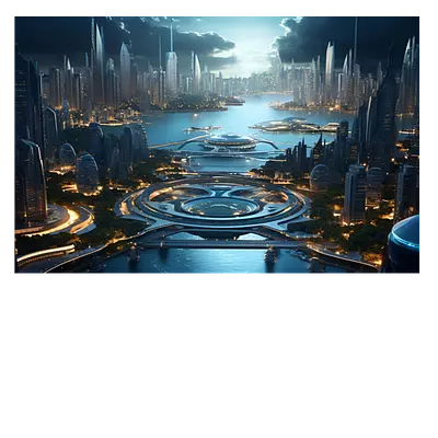 Фото на холсте «космический город», 45х30 см