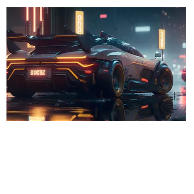 Фото на холсте футуристическое авто, 45х30 см.