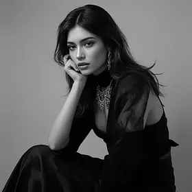 Глянцевая черно-белая модель