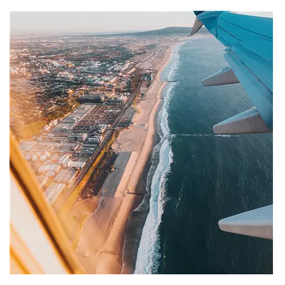 Фото на холсте крыло самолёта, размера 60x60