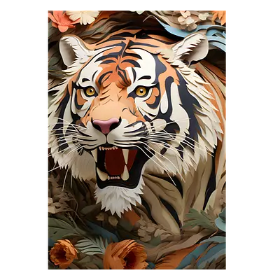 Фото на холсте тигр, размера 70x100