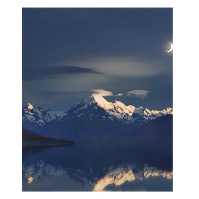 Фото на холсте луна над горами, размера 50x60