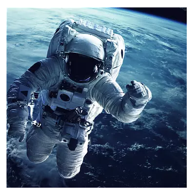 Фото на холсте космонавт на фоне земли, размера 50x50