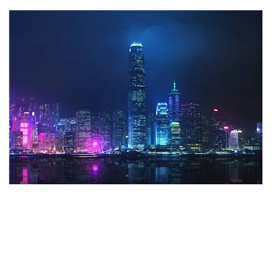 Фото на холсте ночной город, размера 100x70
