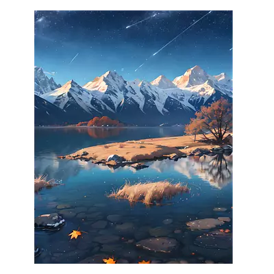 Фото на холсте рисунок озера, размера 40x50