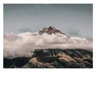 Фото на холсте горы в облаках 40х30 см.