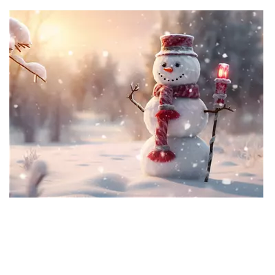 Фото на холсте снеговик, размера 80x60