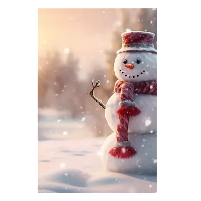 Фото на холсте снеговик, размера 40x60