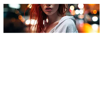 Фото на холсте девушка в ночном городе, размера 90x30