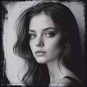 «Графичный портрет в чёрно-бело