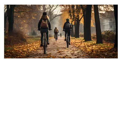 Фото на холсте велосипедисты в лесу, размера 80x40