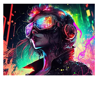 Фото на холсте digital girl, размер 50 x 40 см.