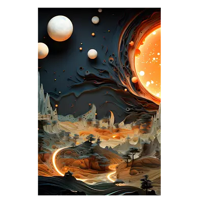 Фото на холсте фантастический город, размера 80x120