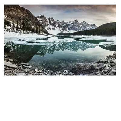 Картина на холсте «зимнее озеро». 45 x 30 см.