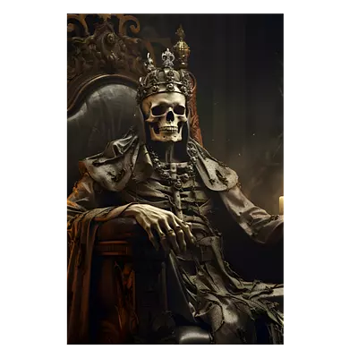 Фото на холсте скелет на троне, размера 80x120