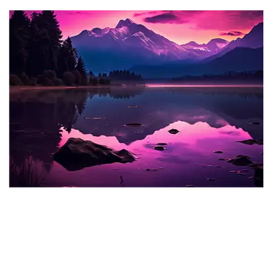 Фото на холсте фиолетовое озеро, размера 70x50