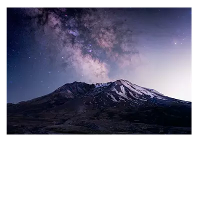 Фото на холсте горы на фоне звёзд, размера 100x70