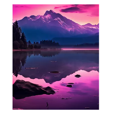 Фото на холсте фиолетовое озеро, размера 50x60
